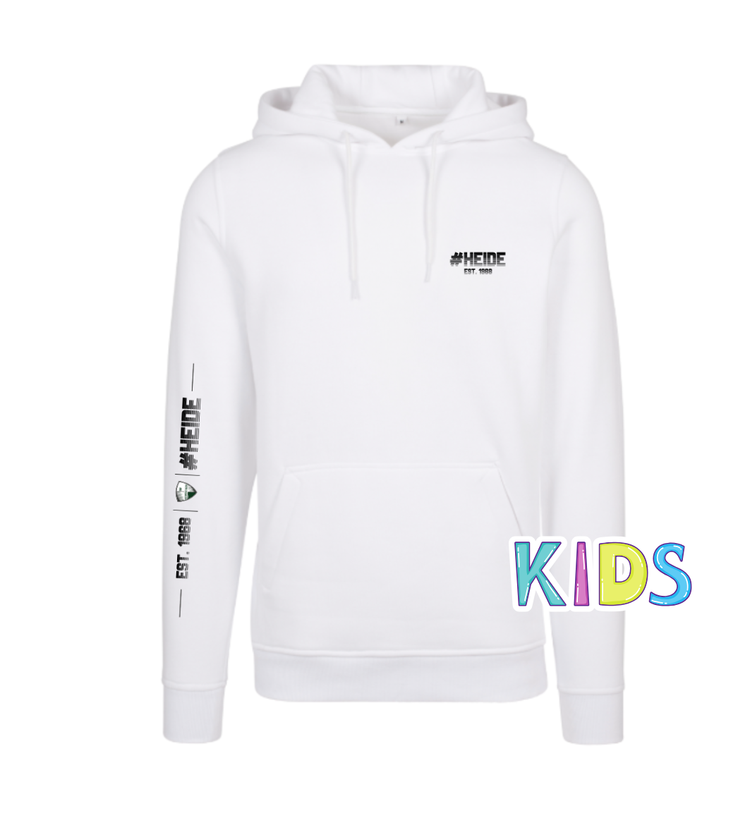Hoodie White - Black Print Kids