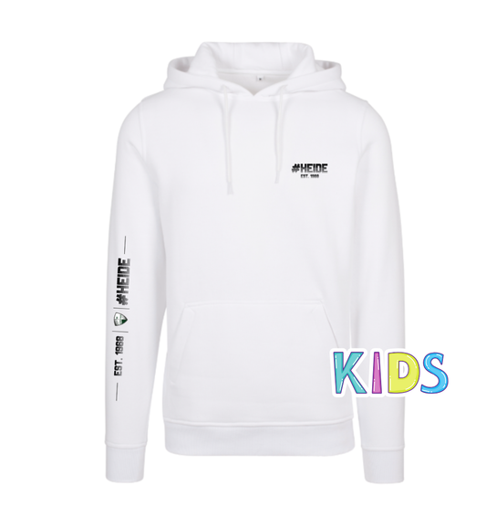 Hoodie White - Black Print Kids